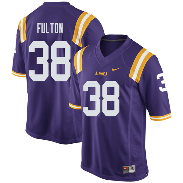 Men #38 Keith Fulton LSU Tigers College Football Jerseys Sale-Purple